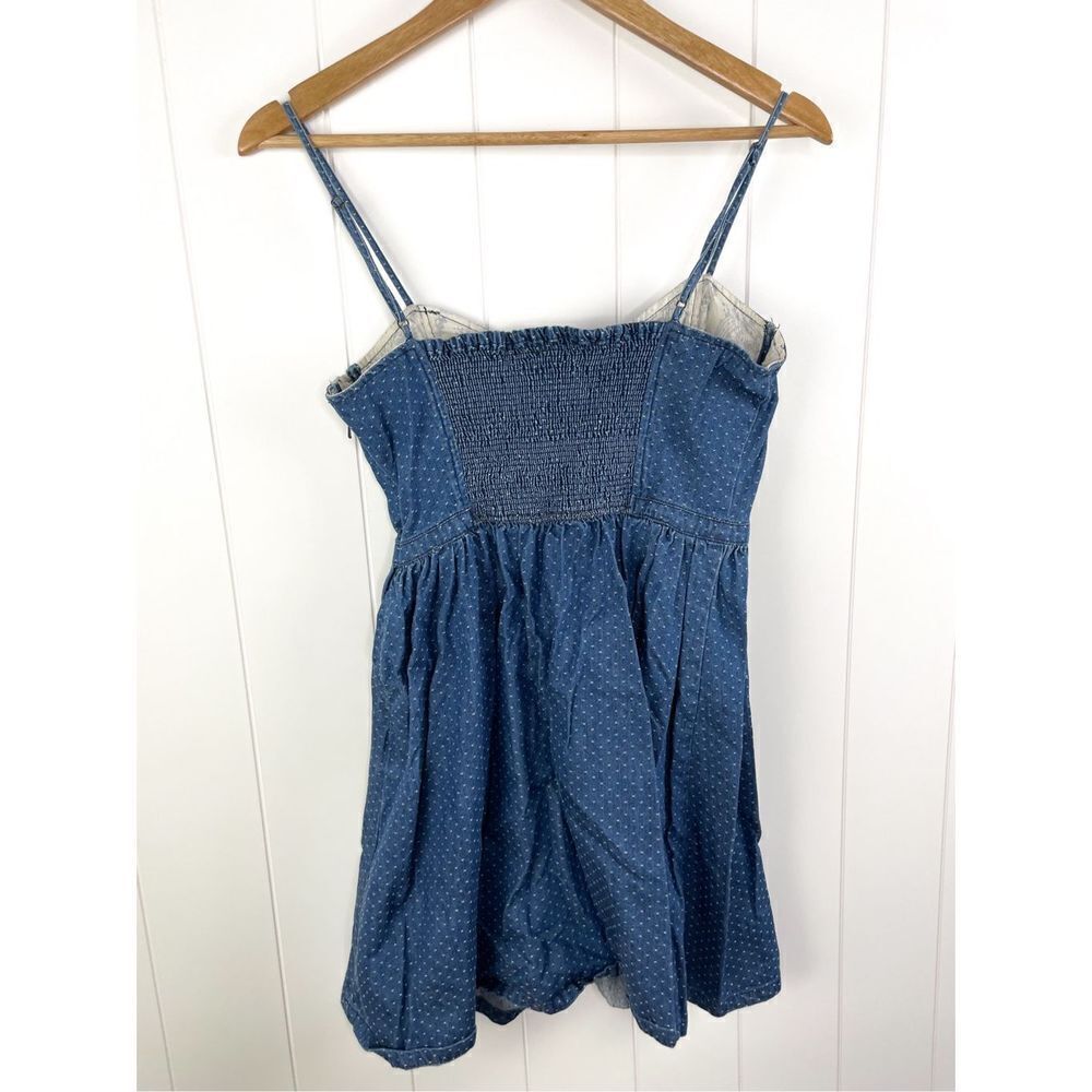Free‎ People Polka Dot Denim Bustier Mini Dress PLL Size S - Picture 9 of 16